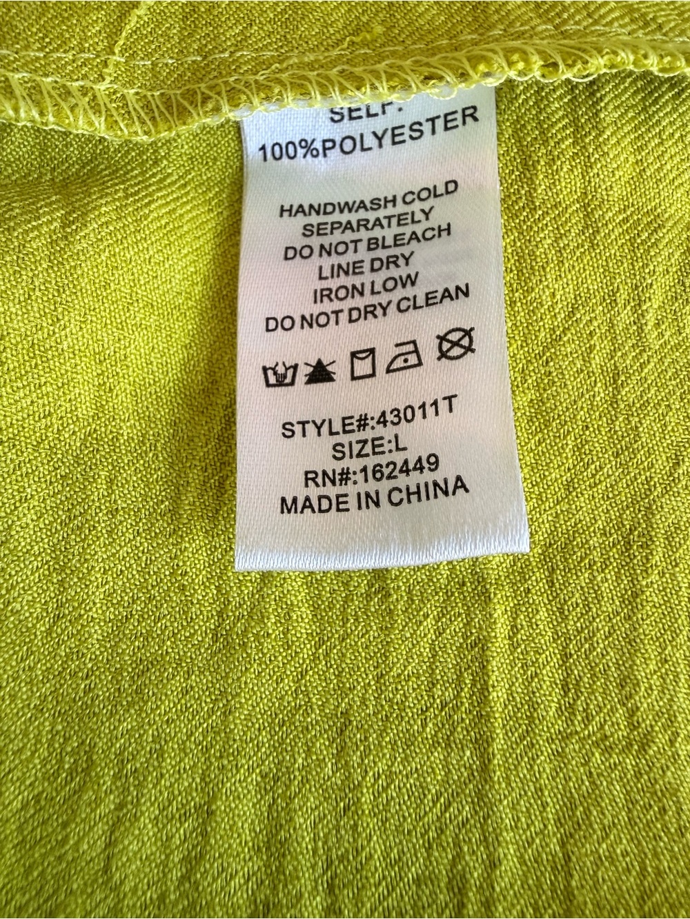 Cropped Button-Front Shirt in Lime Green - Picture 6 of 6